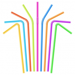 Трубочки для коктейля с изгибом цветные Д=5мм. 240мм. 100шт/уп